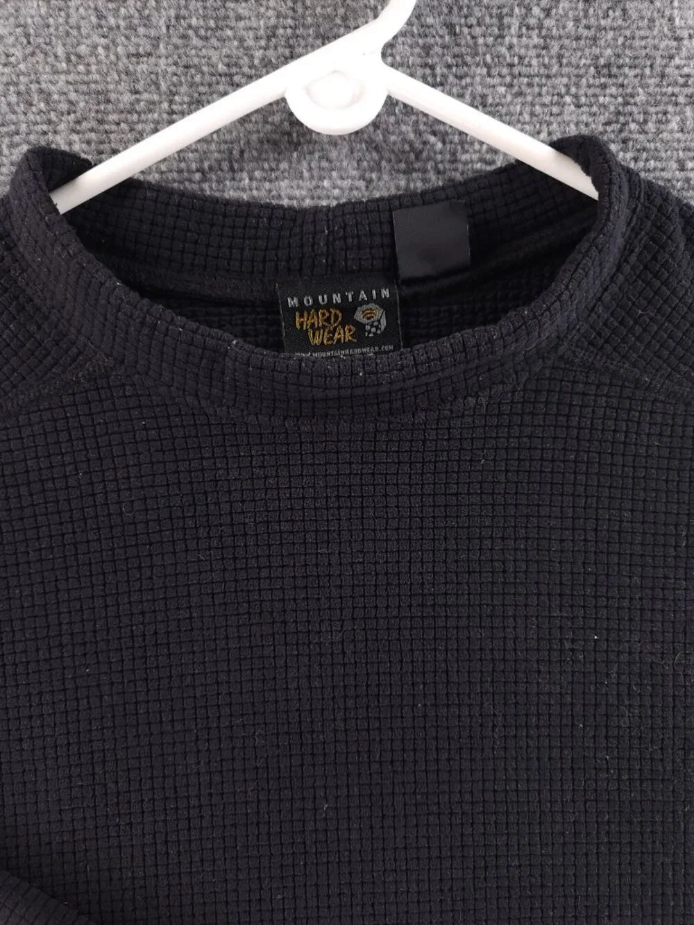 Mountain Hardwear Waffle Knit Pullover All Polyester Black Mens Large Crew Neck